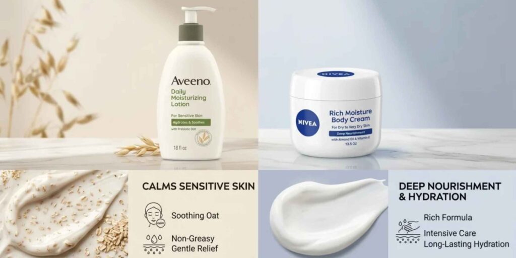 i have sensitive skin. how gentle are nivea’s creams compared to aveeno?